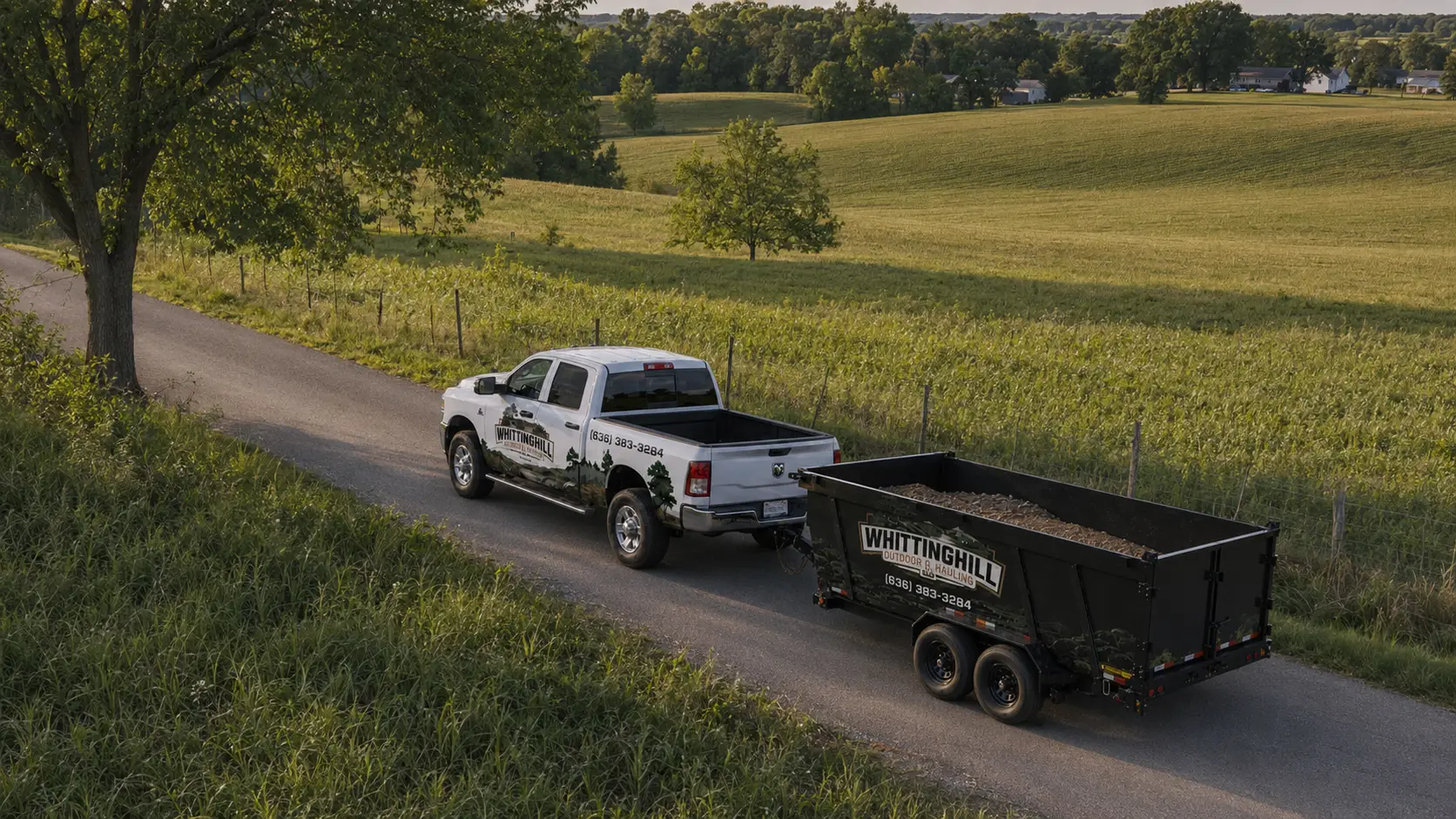 Whittinghill truck with landscape trailer