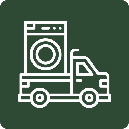 Washing machine delivery truck icon
