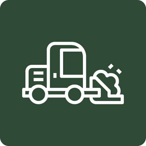 Street sweeper vehicle icon cleaning debris