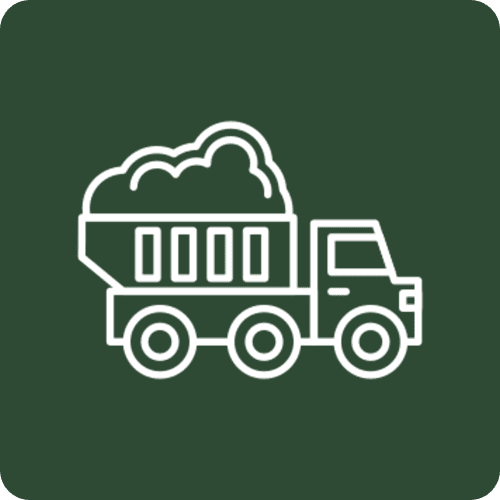 Dump truck icon carrying load