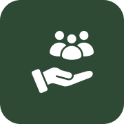 Hand holding group icon