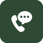 Phone handset with speech bubble icon