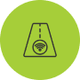Green smart road technology icon