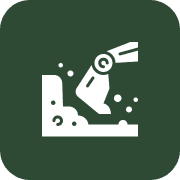 Garden trowel digging soil icon