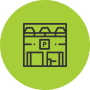 Storefront icon on green circle background