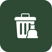 Trash can icon with garbage bag